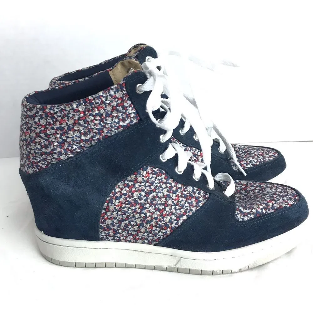 Steve Madden Lymlight Floral Wedge Sneakers Sz 8.5